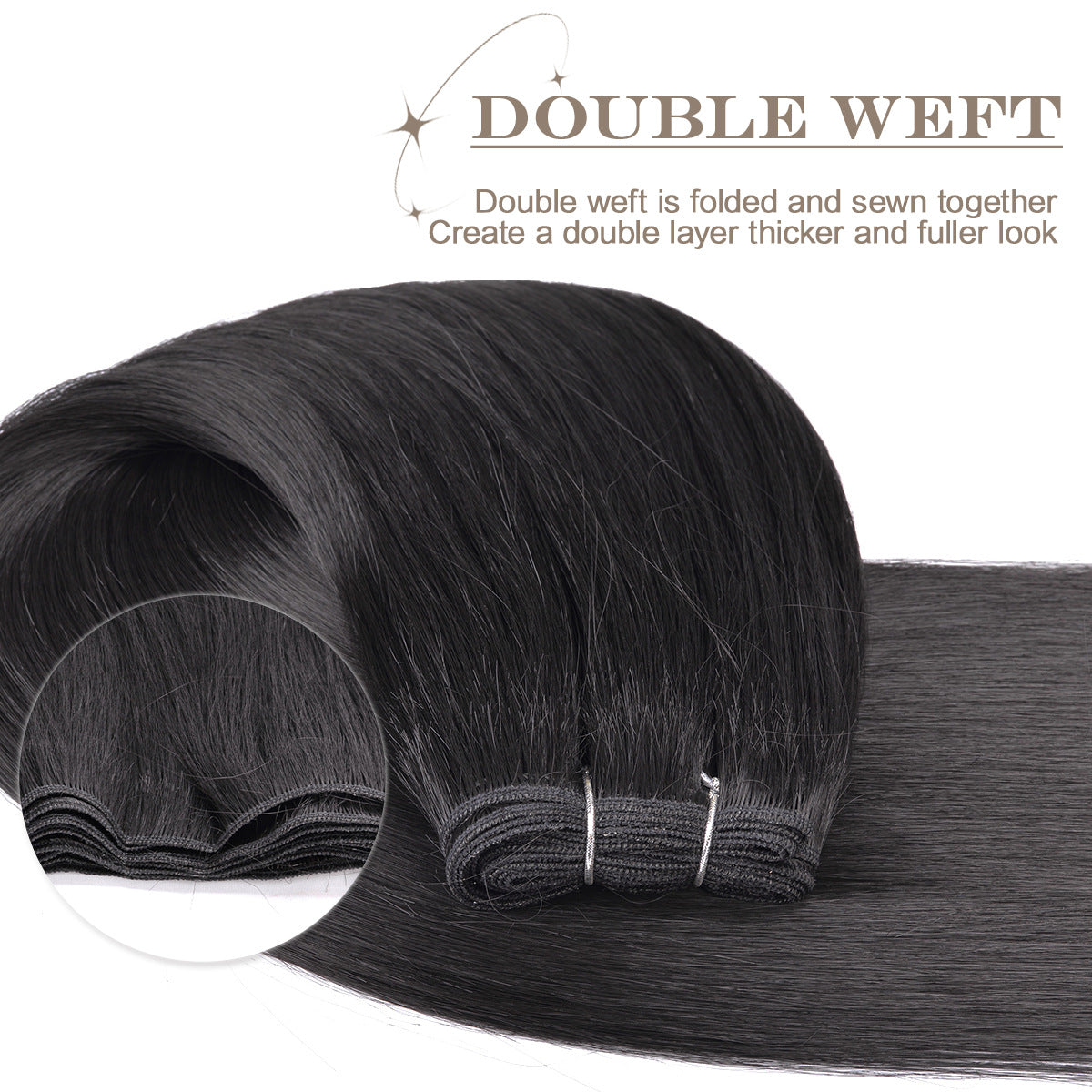 Heat Resistant Synthetic Hair Extensions Straight Weft
