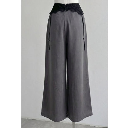 Womens Lace Wide-Leg Casual Pants