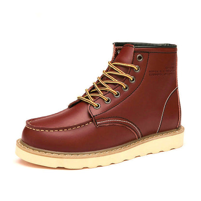 Men's Genuine Leather High-Top Casual Lace-Up Martin Boots
