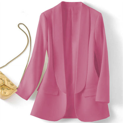 Womens Solid Color Lapel Blazer