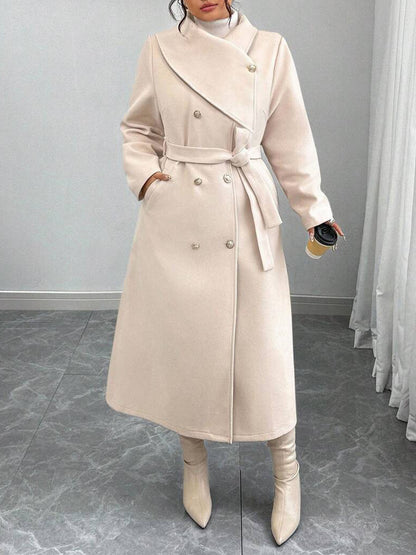 Women's Double-Breasted Wool Blend Coat