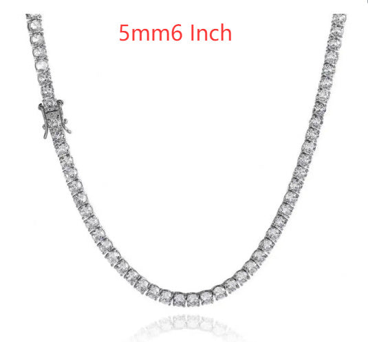 S925 Zilveren Moissanite Enkelrijige Tennisketting Unisex