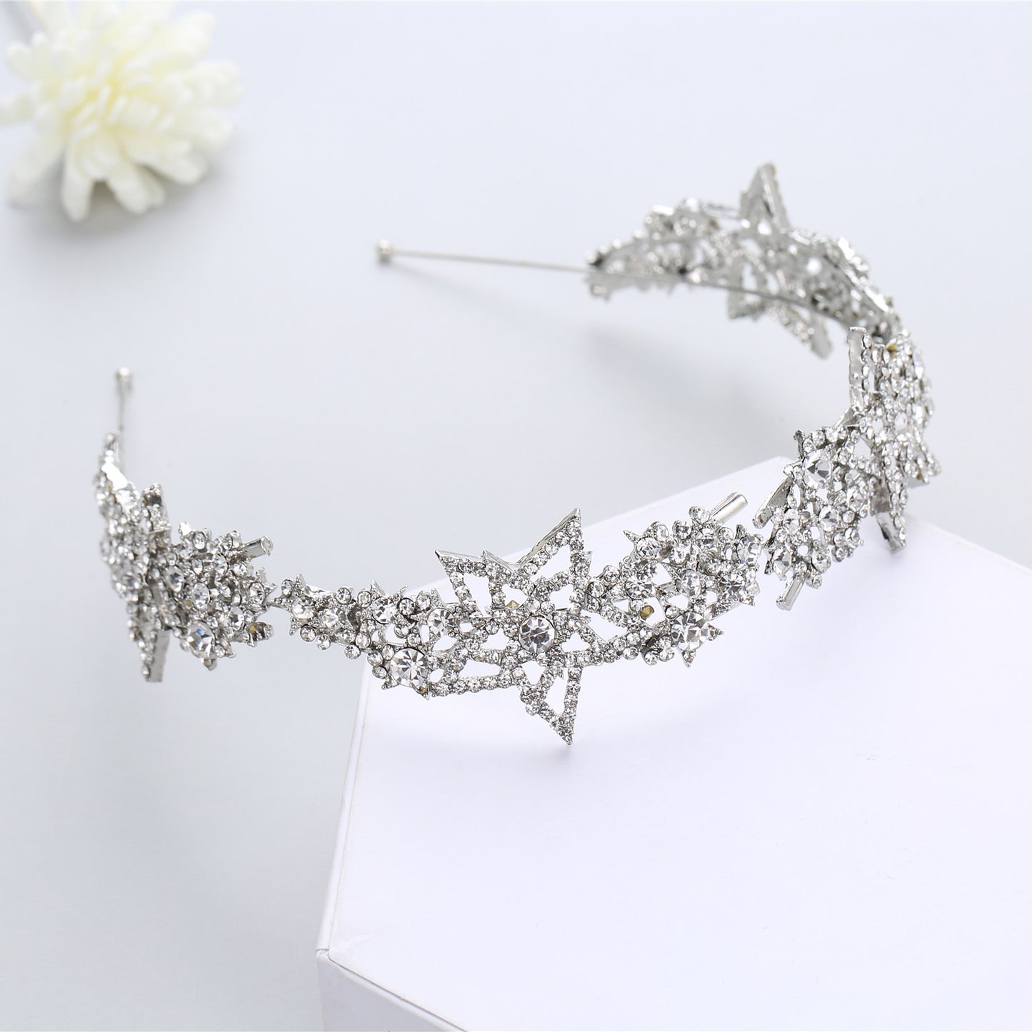 Bruid Haaraccessoires Vijfpuntige Ster Legering Diamant-gelegde Haarband