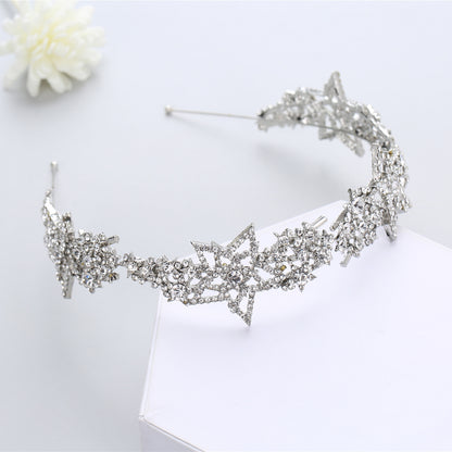 Bruid Haaraccessoires Vijfpuntige Ster Legering Diamant-gelegde Haarband