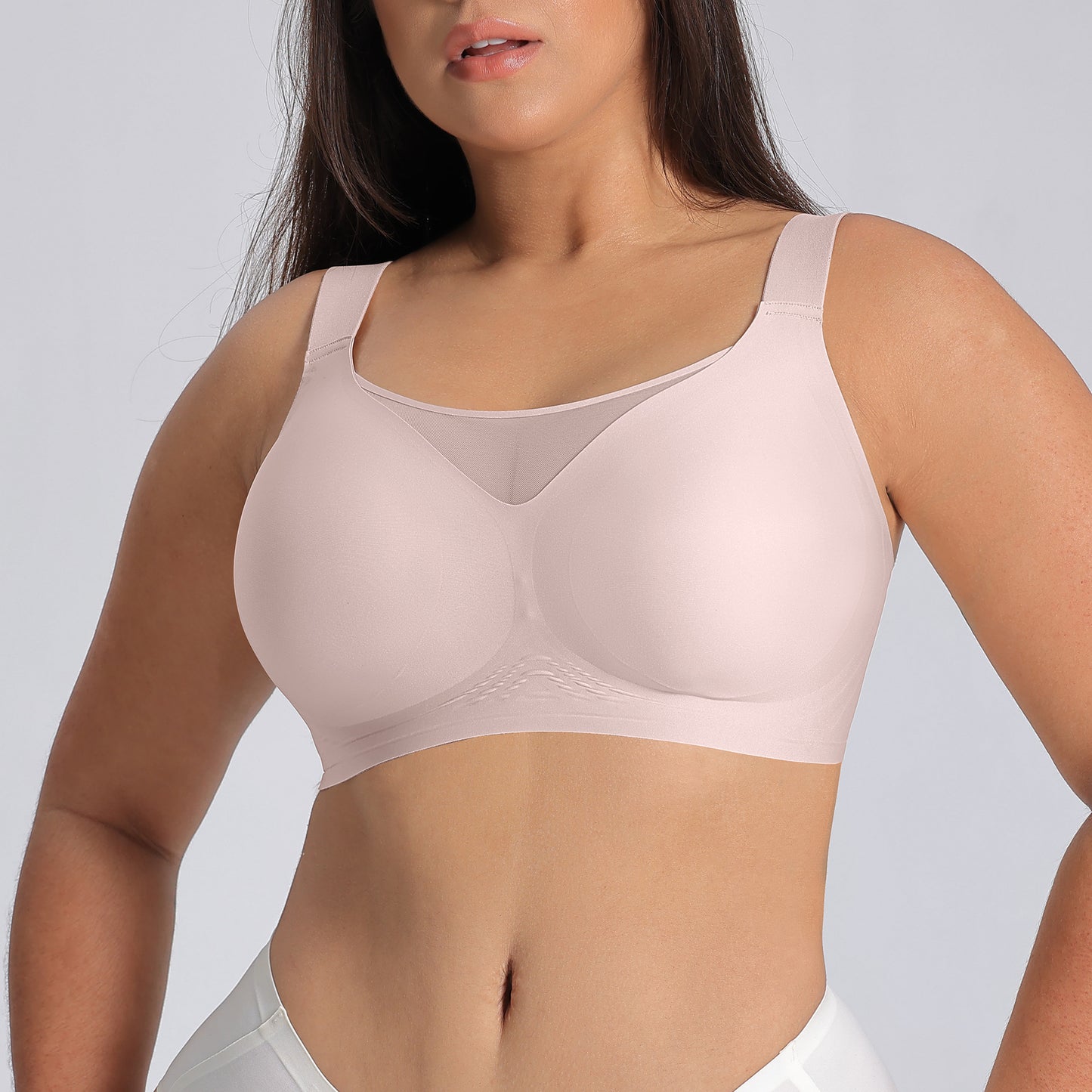 Plus Size Women's Bra with Large Cup Gathered, Breathable Mesh Customization