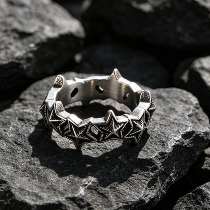 Five-Pointed Star Titanium Steel Fashion Ring