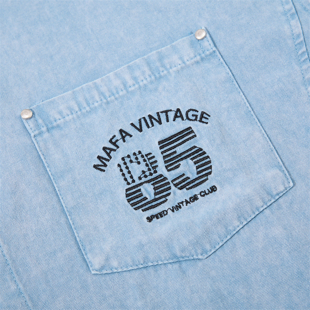 Make old canvas workwear short sleeved shirt