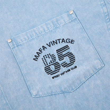 Make old canvas workwear short sleeved shirt