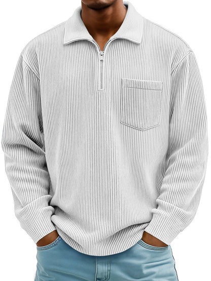 Zipper long sleeved pullover top