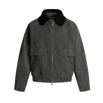 Leather flight jacket