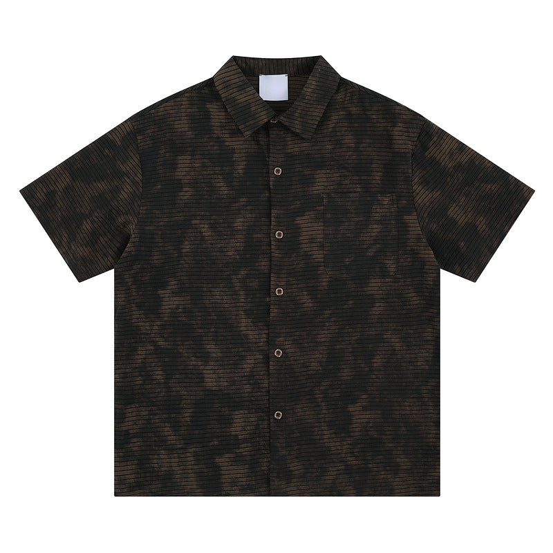 Loose Printed Shirt Men's Retro Casual Simple Handsome Trendy