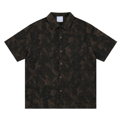 Loose Printed Shirt Men's Retro Casual Simple Handsome Trendy
