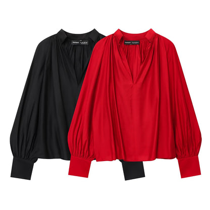Lantern sleeve shirt top