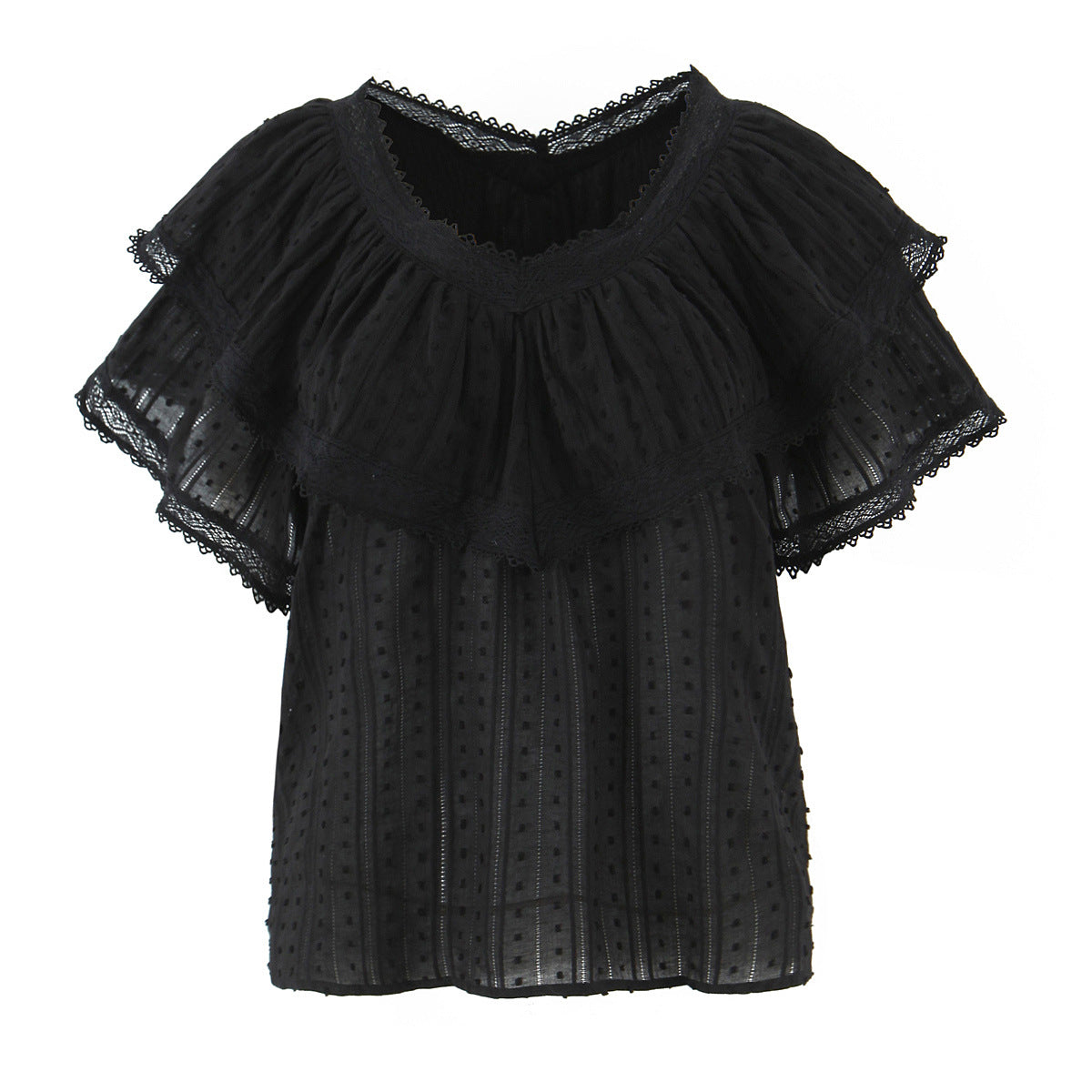 Lace lace loose top shirt