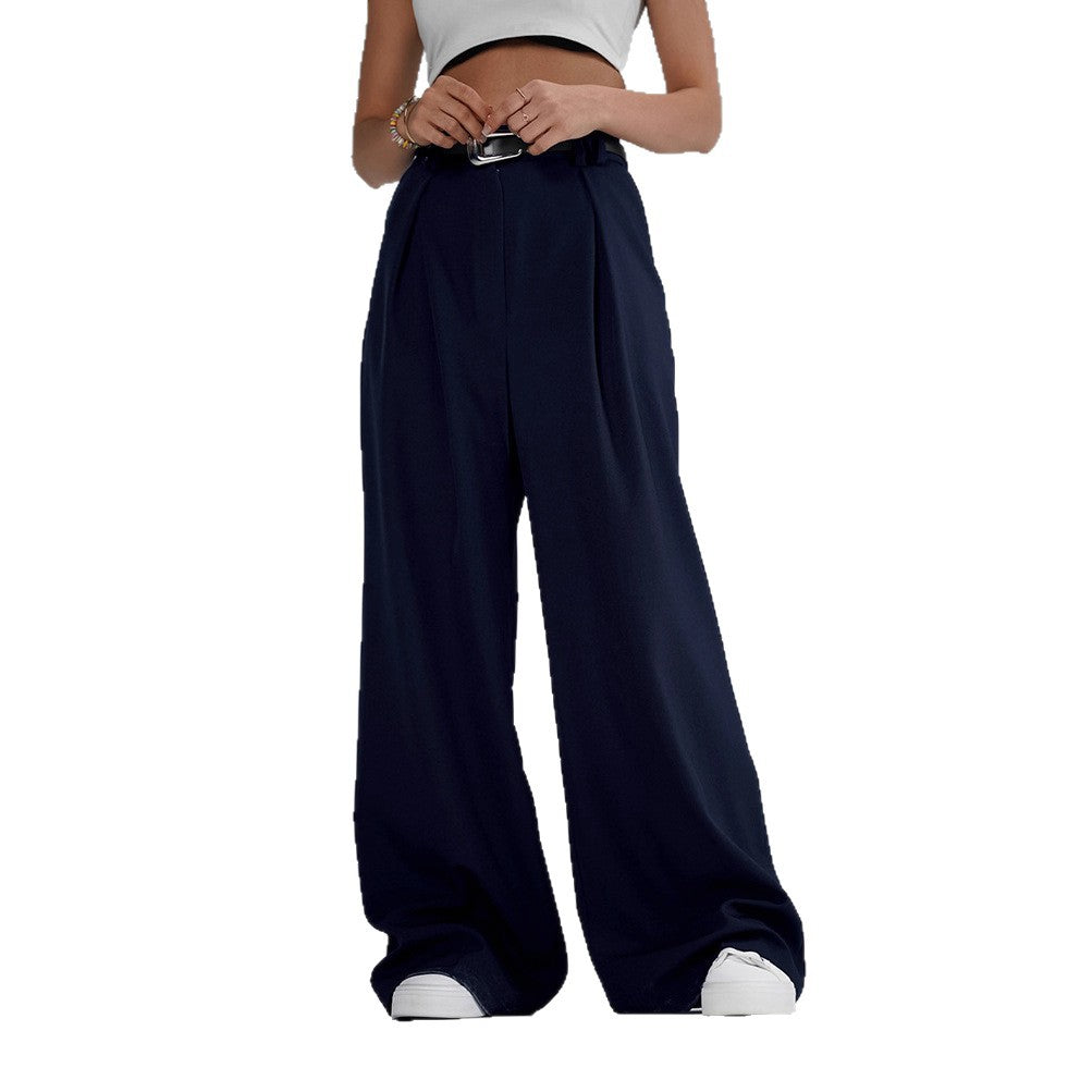 Broek in pakstijl met hoge taille en wijde pijpen