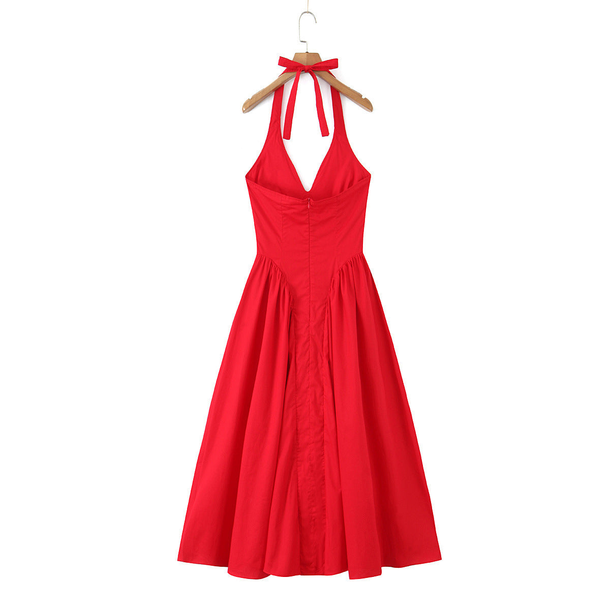Summer European and American new fashionable and sexy backless hanging neck waist dress