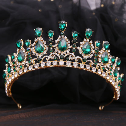 Bride Crown Baroque Water Drop Diamond Princess Crown Performance Birthday Headwear Wedding Dress Accessories