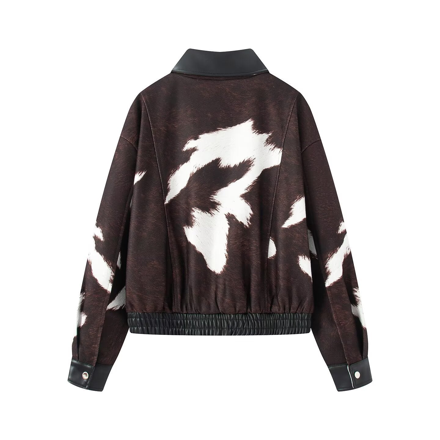 Imitation leather splicing jacket