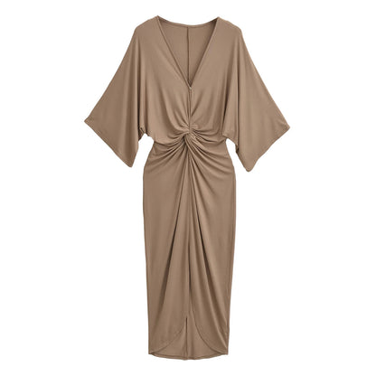 Bat sleeve dress