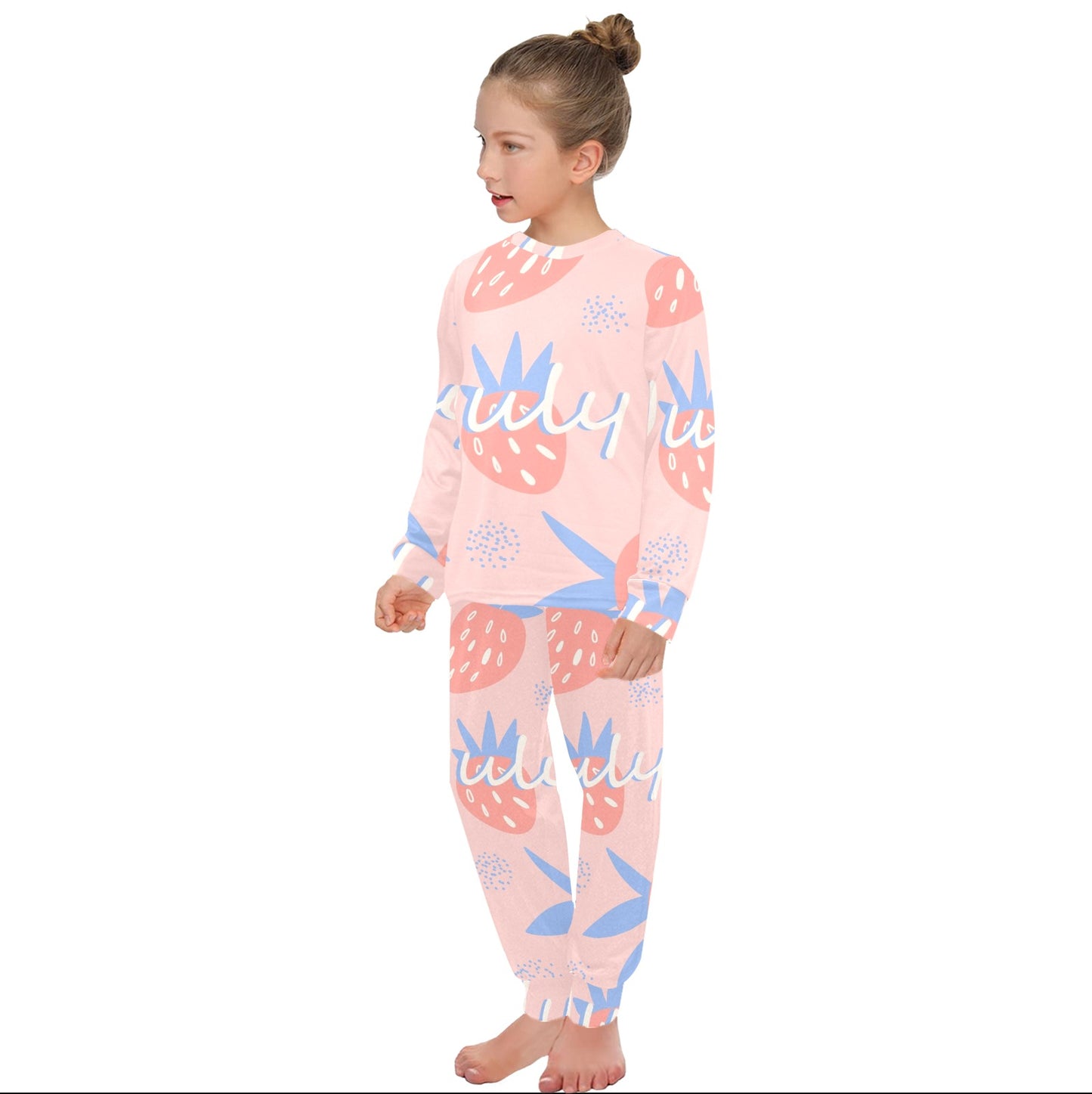 Big Girls' Crew Neck Long Pajama Set (Sets 18)