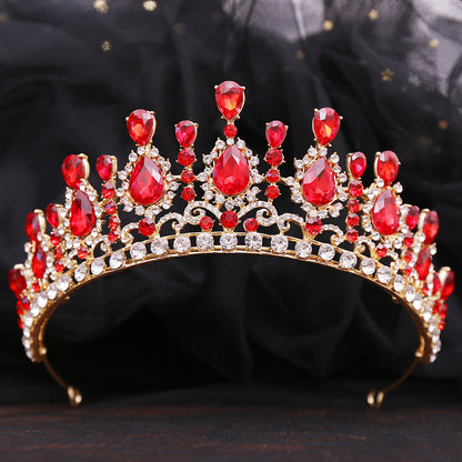 Bride Crown Baroque Water Drop Diamond Princess Crown Performance Birthday Headwear Wedding Dress Accessories