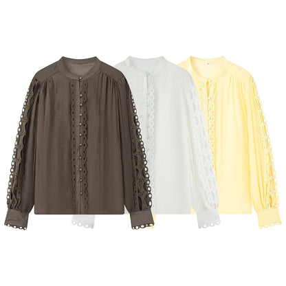 Lace trimmed shirt top
