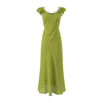 Lace edge lace ruffle edge dress