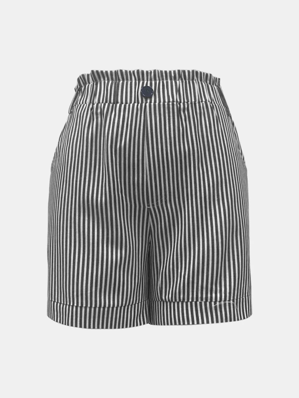 Shorts met hoge taille zakken en strepen