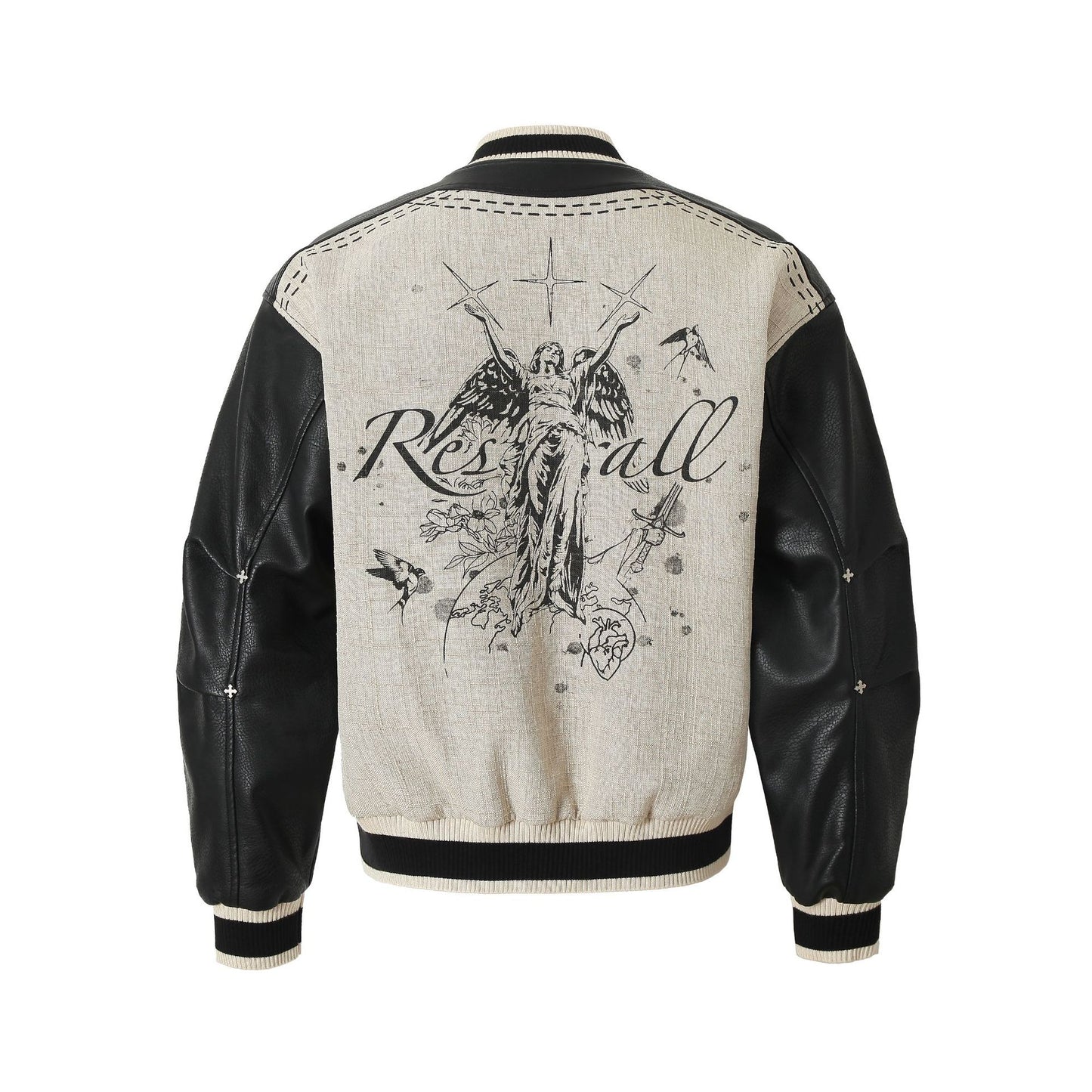 Printed leather jacket