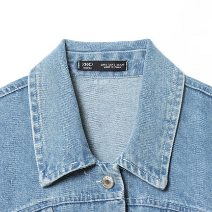 Vintage chique korte denim jas voor dames