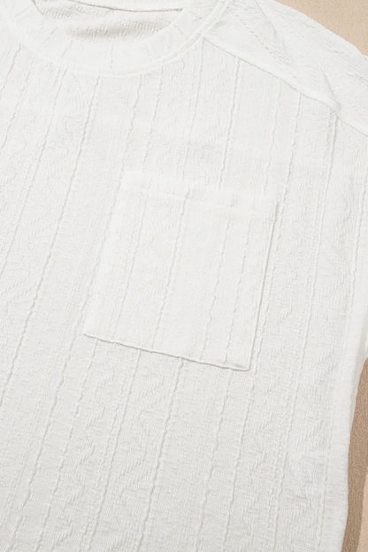 Texture Short Sleeve Top and Shorts Set