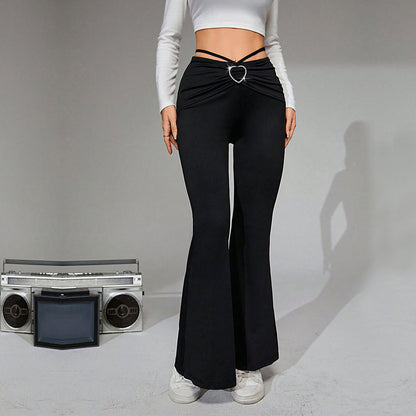 Women's elegant casual trousers slim wide-leg trousers