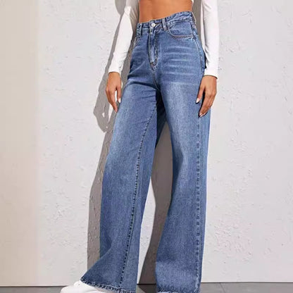 Jeans met wijde pijpen en hoge taille voor dames
