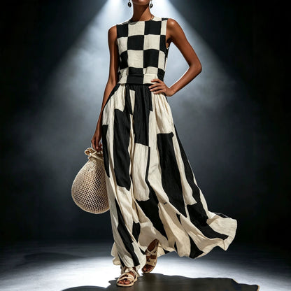 Round neck sleeveless loose dress