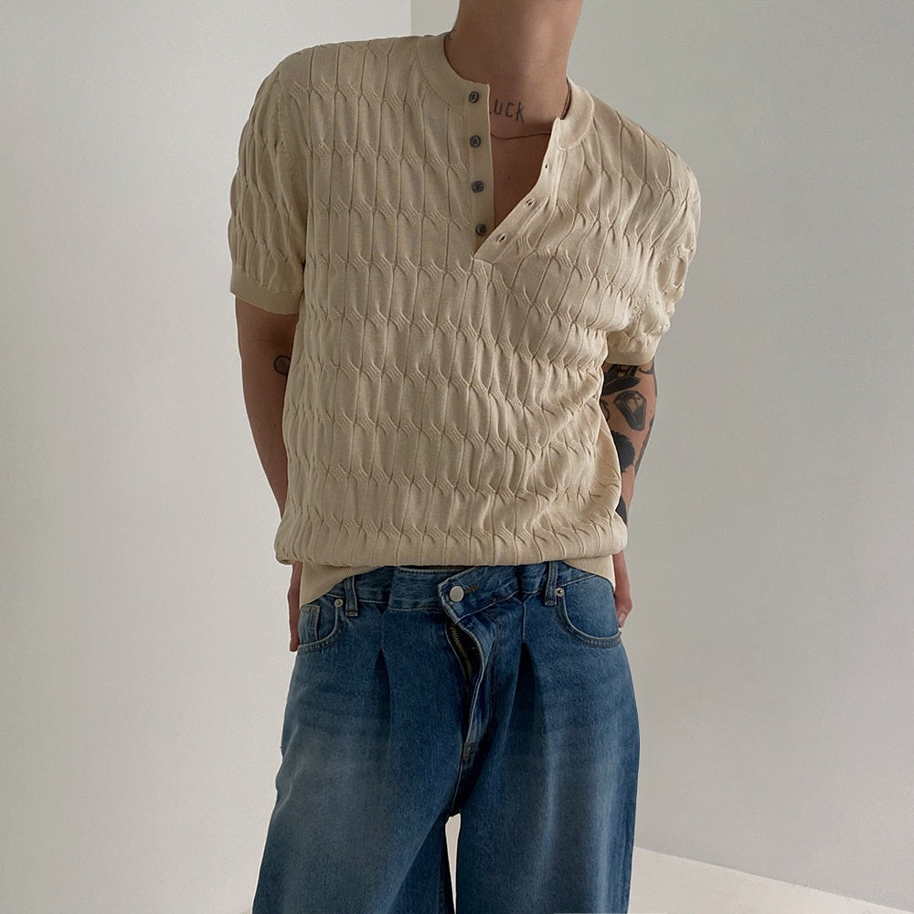 T-shirt men's short sleeved summer thin Fried Dough Twists