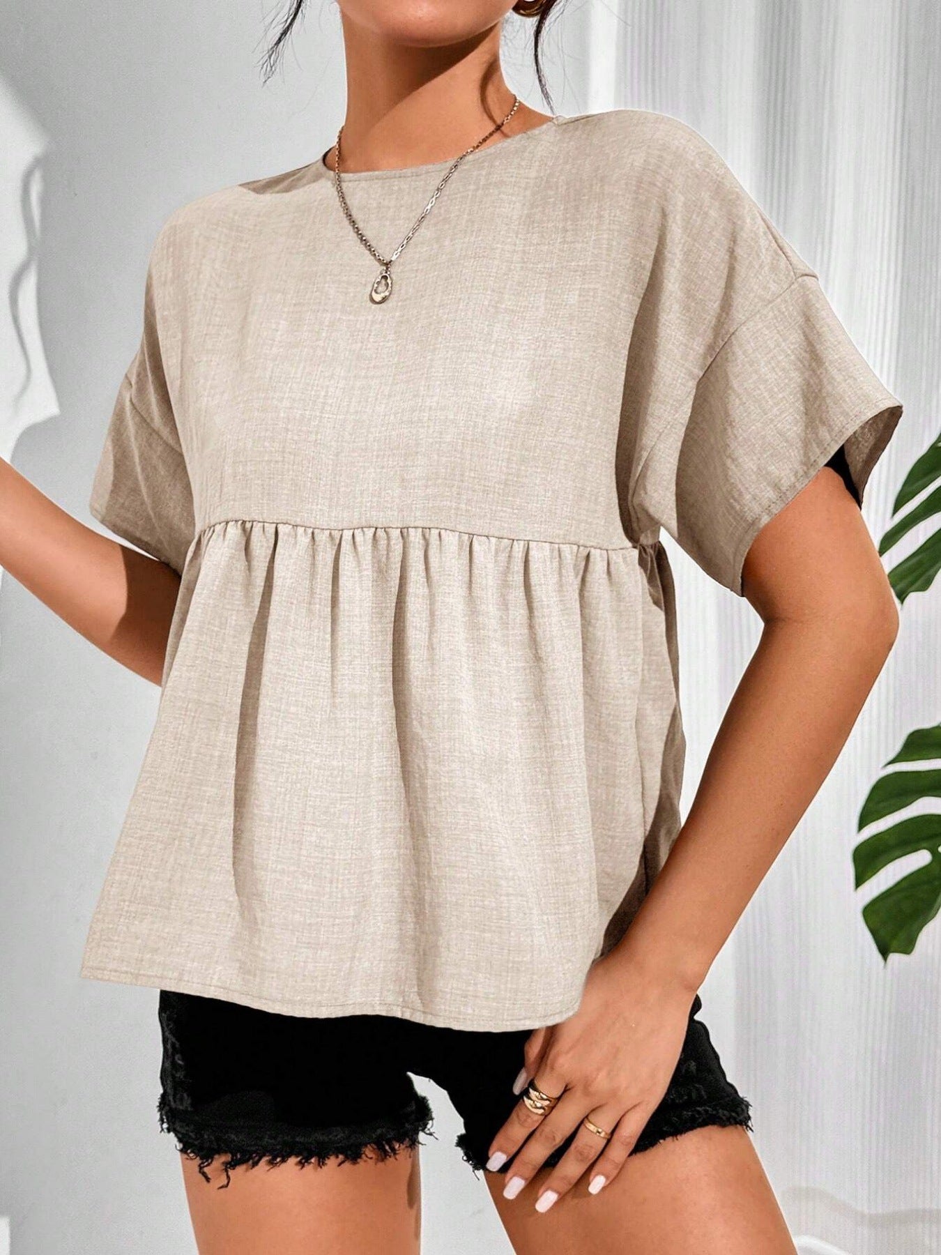 Short-Sleeve Babydoll Shirt
