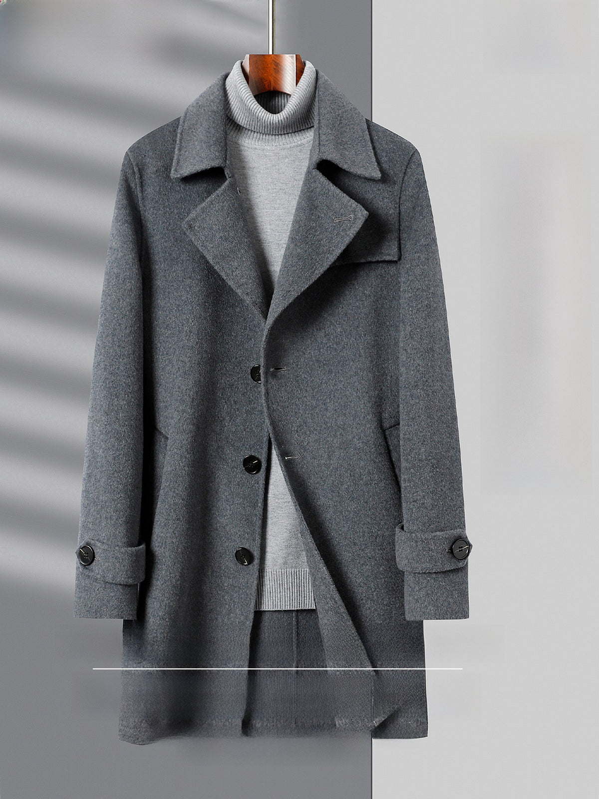 Double-sided woolen coat