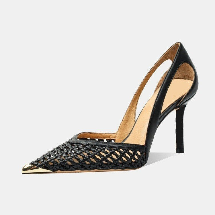 French-Style Pointed-Toe Hollow-Out Women Sandals