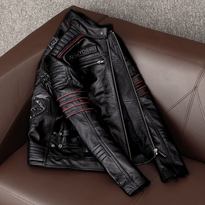 Cowhide Leather Motorcycle Jacket