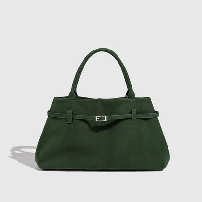 Suede Belt Buckle Tote Bag