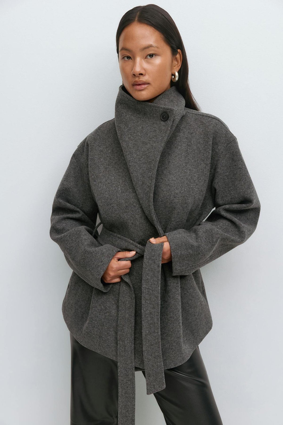 Women's Stand Collar Double-Sided Wool Coat
