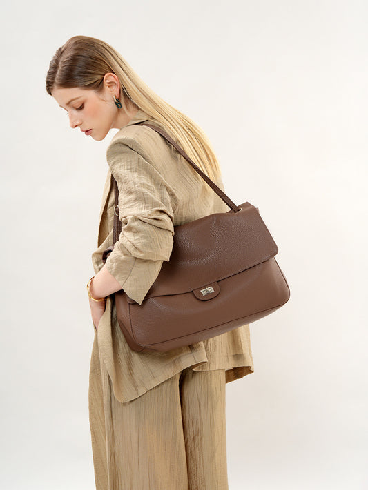 Top Grain Cowhide Leather Messenger Crossbody Shoulder Bag