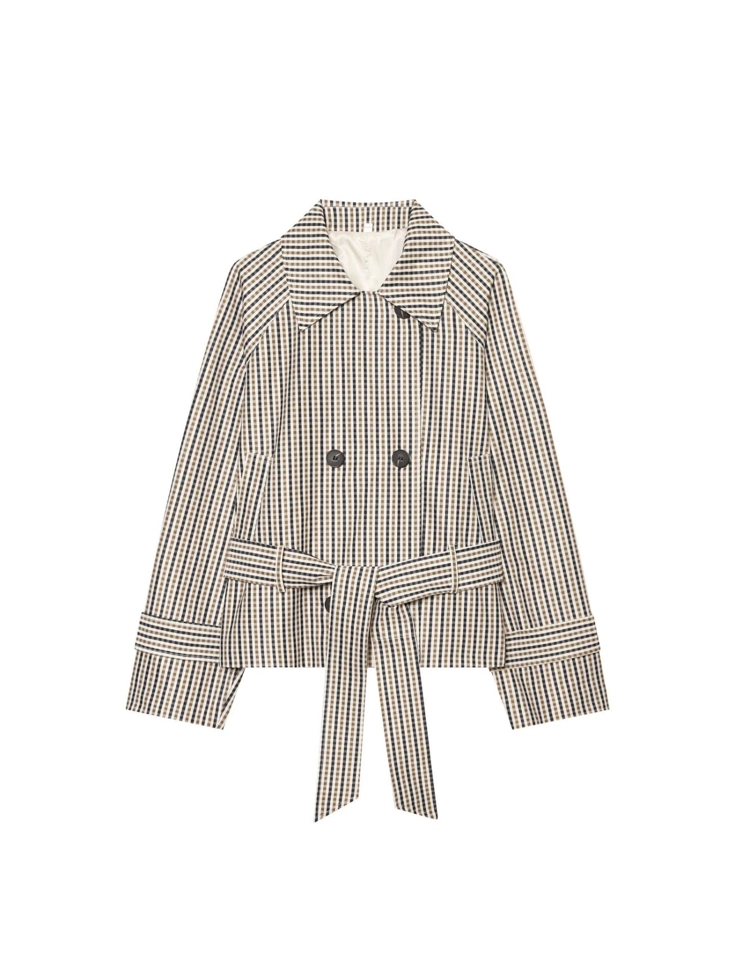 Vintage Plaid Long Sleeve Coat