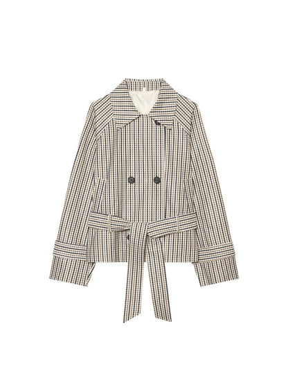 Vintage Plaid Long Sleeve Coat