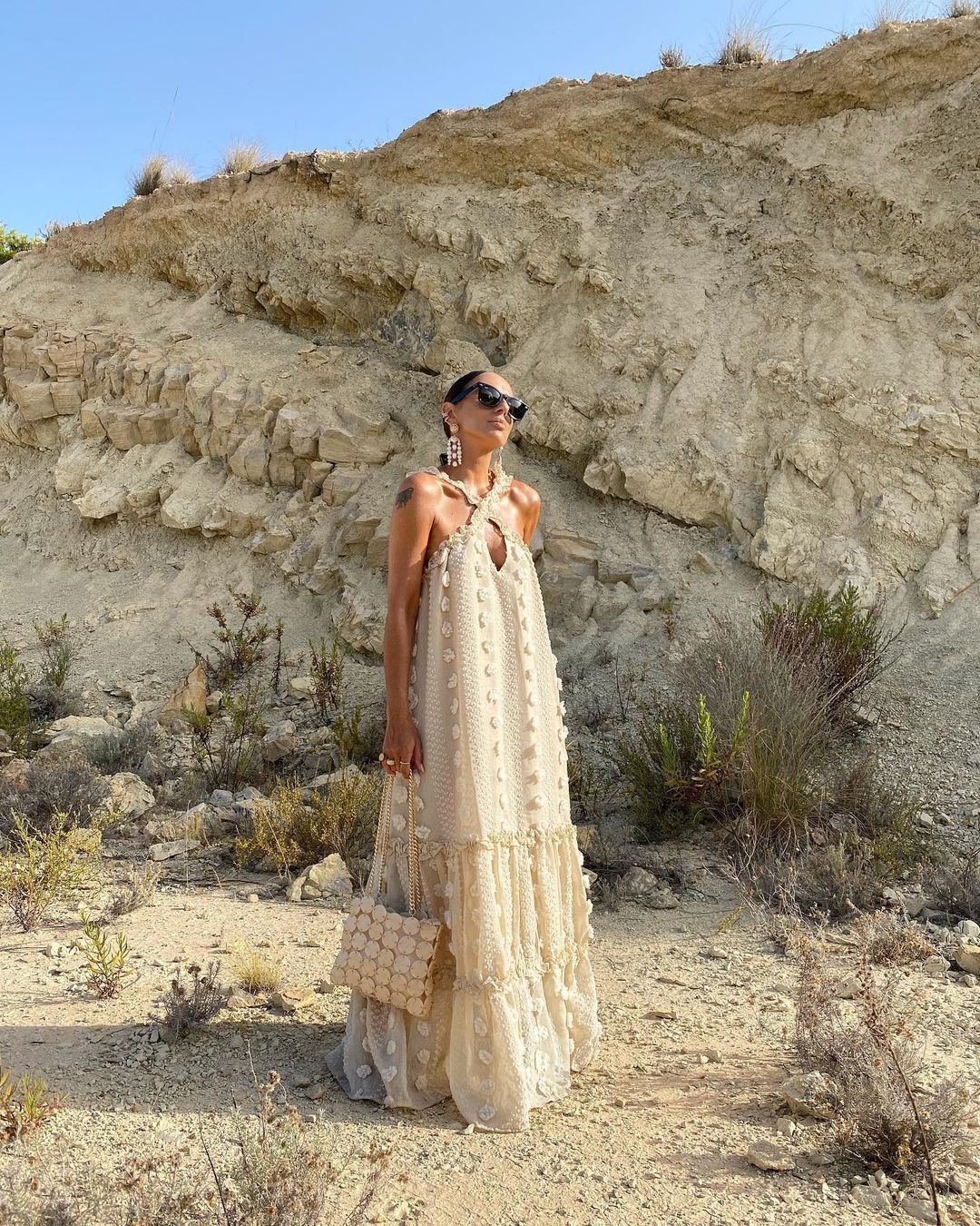 2026 Spring/Summer European and American New Style Solid Color Fashionable 3D Floral Floor-Length Cake Dress Cross-Border Long Dress Women's Halter Dress
