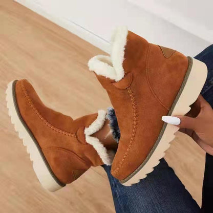 Womens Retro Suede Snow Boots
