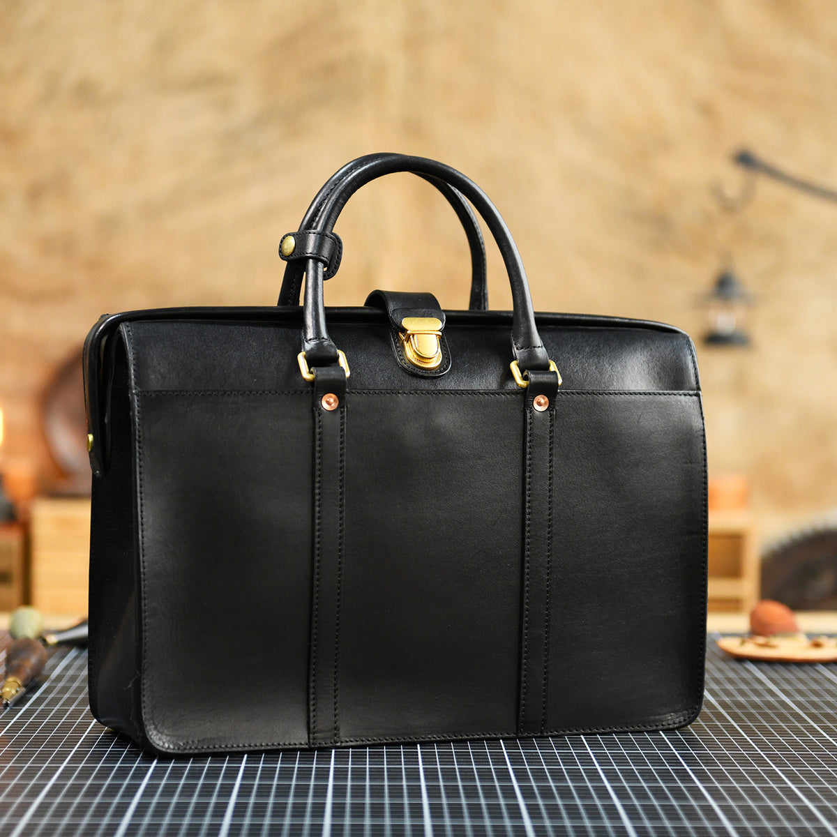 Men's Cowhide Leather Business Briefcase