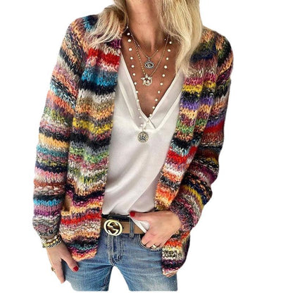 Womens Loose Fit Knitted Cardigan