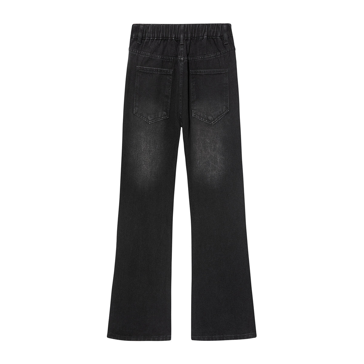Black and gray stretchy flared jeans for men