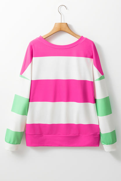 Sweatshirt met kleurblokken verlaagde schouders en lange mouwen